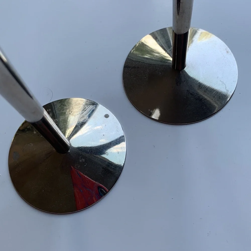 Solingen Germany mid century modern chrome candle holders